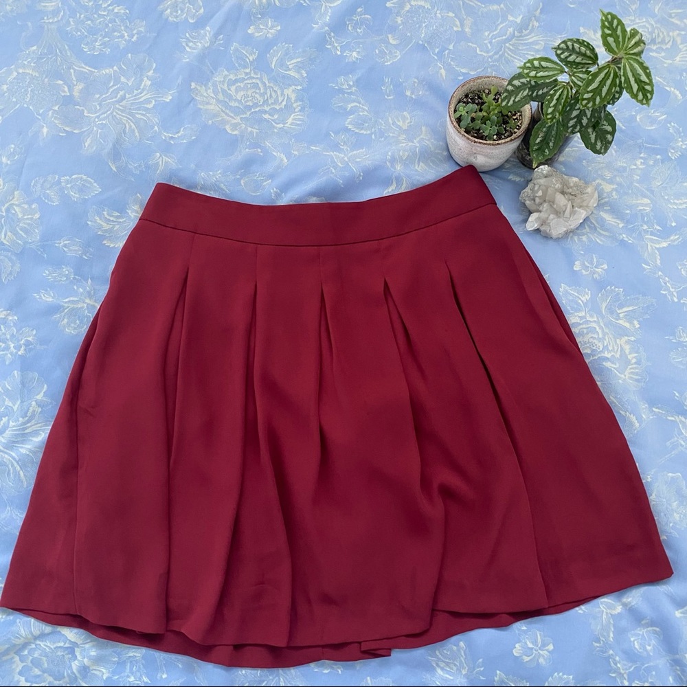 Banana Republic Red Pleated Skirt
